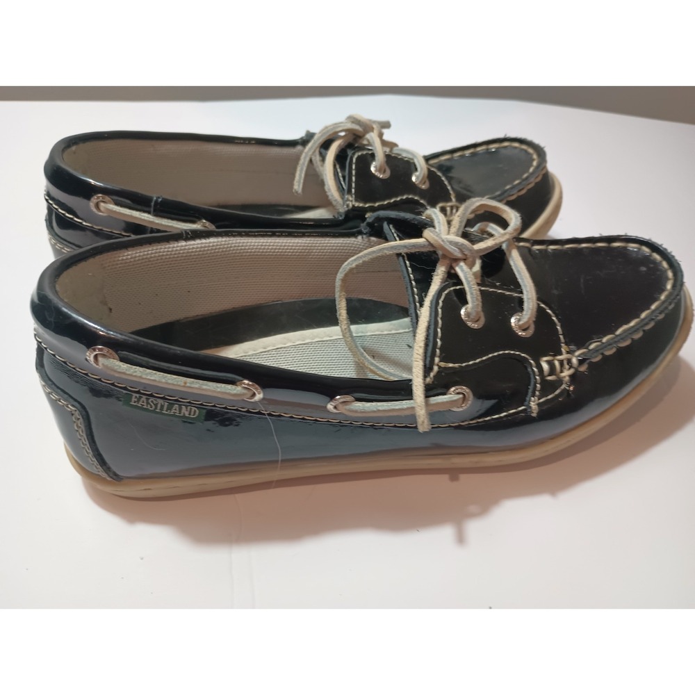 Eastland Women's Rosy Patent Leather Boat Shoes Black Size 8M Slip On Loafers - Picture 6 of 8